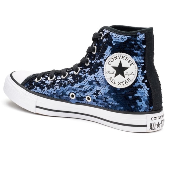 blue sequin converse high tops